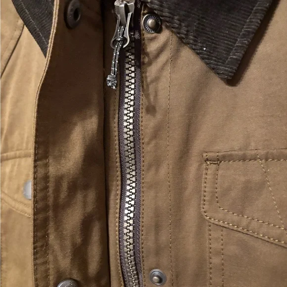 Brown Barn Jacket with Cordoroy Collar - Picture 3 of 6